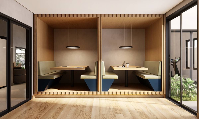 Coworking - Ambiente moderno e funcional, projetado para estimular a produtividade e o networking, proporcionando conforto e infraestrutura de ponta para os moradores trabalharem com eficiência.