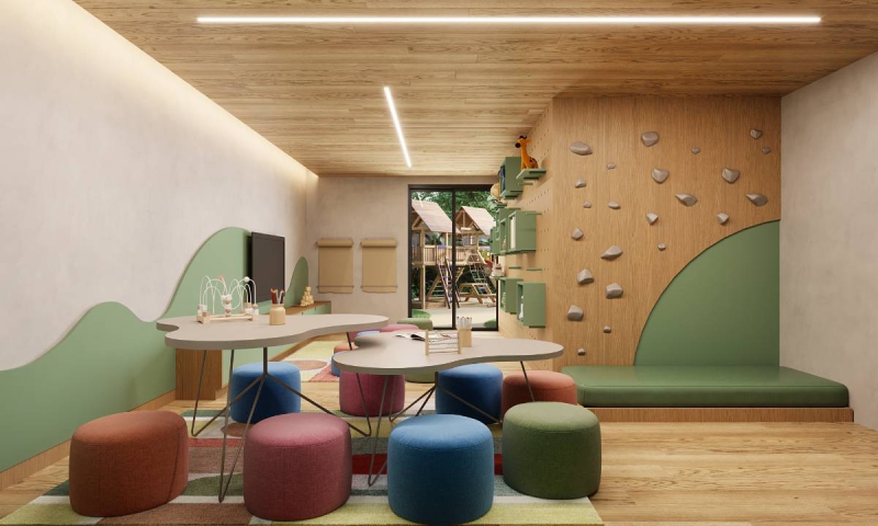Brinquedoteca - Um ambiente lúdico e seguro, repleto de atividades educativas e recreativas, pensado para proporcionar momentos de diversão e aprendizado para as crianças.