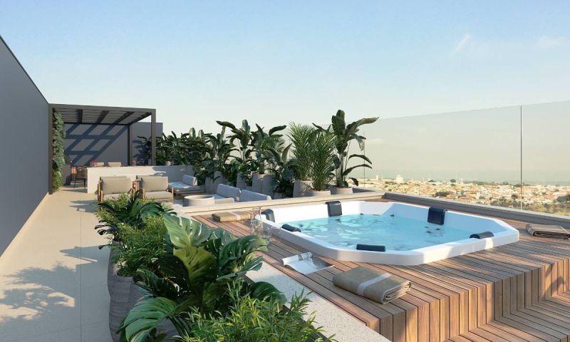 Praça Rooftop - Um espaço comum com uma vista deslumbrante para apreciar a vista de Indaiatuba/SP.