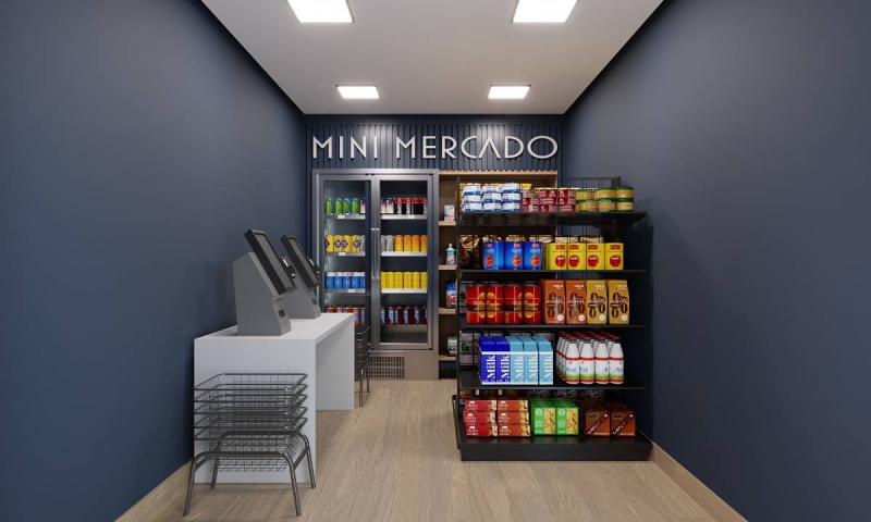 Mini Mercado - Um espaço para conveniência dentro do condomínio, oferecendo itens essenciais para o dia a dia, garantindo praticidade e conforto aos moradores.